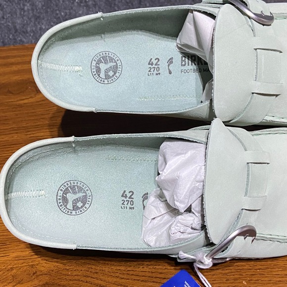 Birkenstock Buckley Matcha‎ Nubuck Leather Moccasin Clogs 1024033 EU42 M9 W11 main image 6